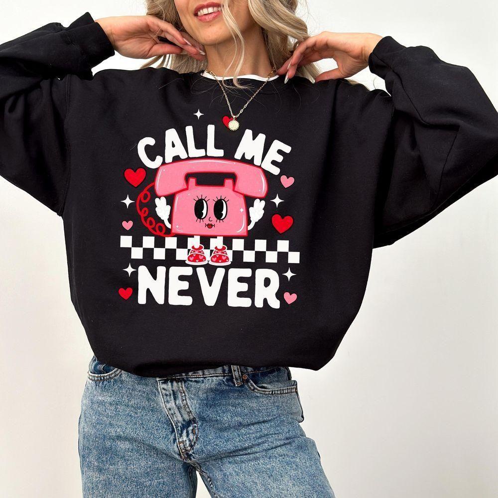 Retro Call Me Never Valentines Day Vuitino Apparel